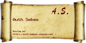 Auth Sebes névjegykártya